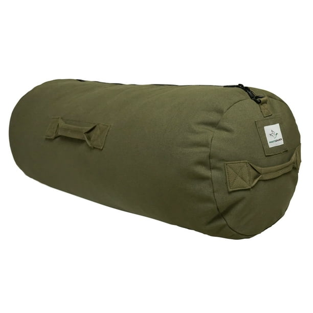 Military Inspired Canvas Cargo Army Duffle Top Load Bag with Snap-Closure Storm Flap Multipurpose Canvas Top Load Bag WHITEDUCK Hoplite Heavy Duty Canvas Duffel Bag Extra Large Canvas Duffle Bag